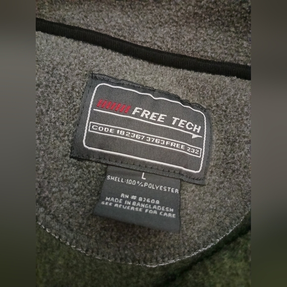 Free Tech Fleece Pullover Sweater 1/4 Zip‎ Green Men's Large - Picture 5 of 5